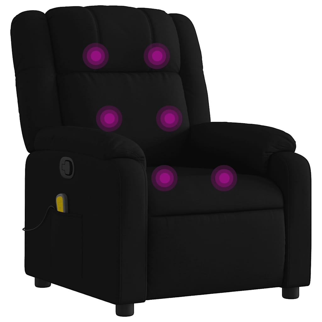 Fauteuil de massage inclinable en tissu noir - 2