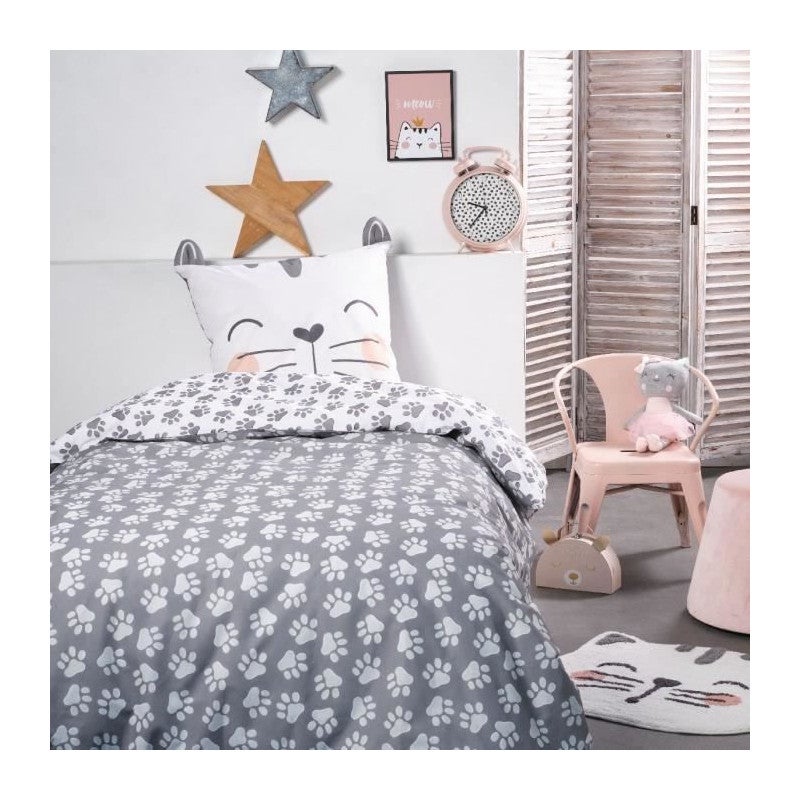 Today Housse De Couette 140x200 Coton – 1 Personne – Couleur Acier – Douceur Naturelle Oeko-Tex