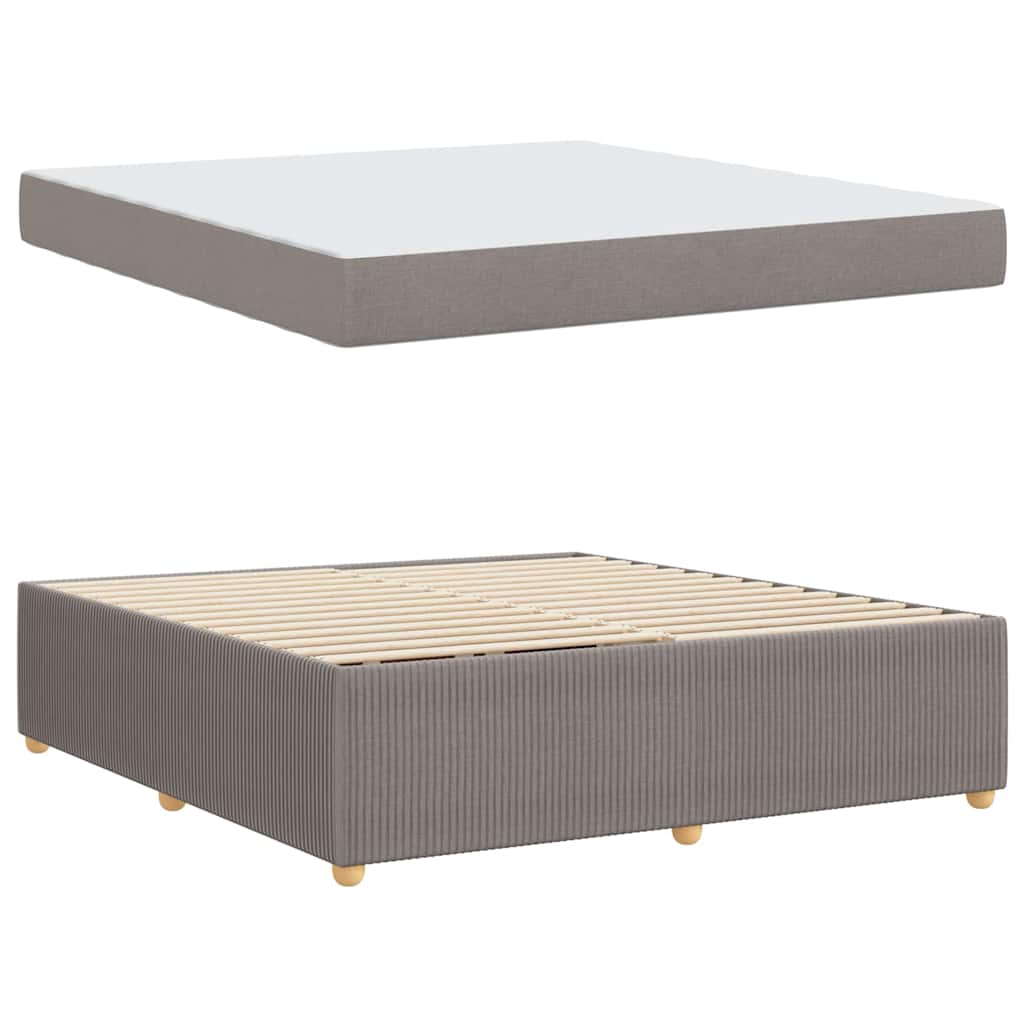 Cadre de lit avec matelas avec matelas Taupe 180 x 200 cm tissu - 6