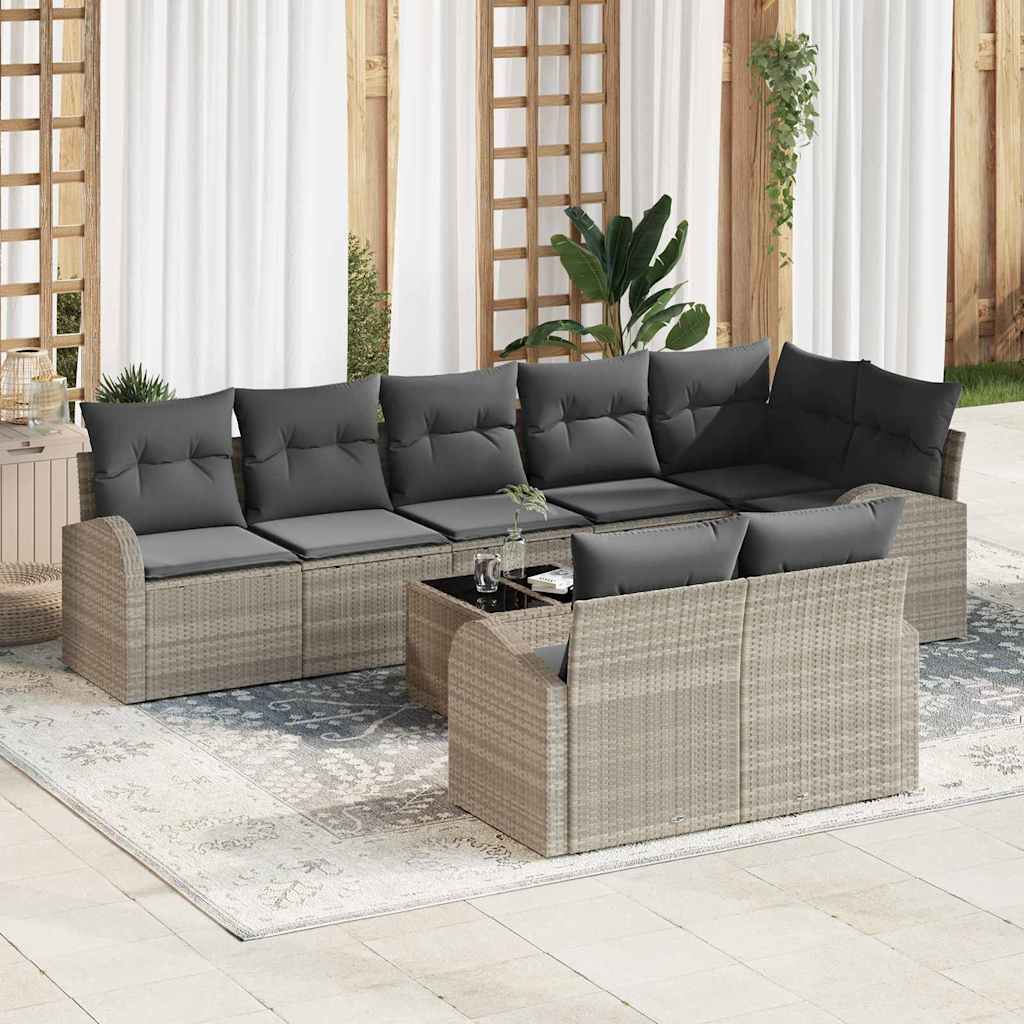 Zestaw Sof na Ogród Jasnoszary 55 x 55 x 37 cm polirattan vidaXL