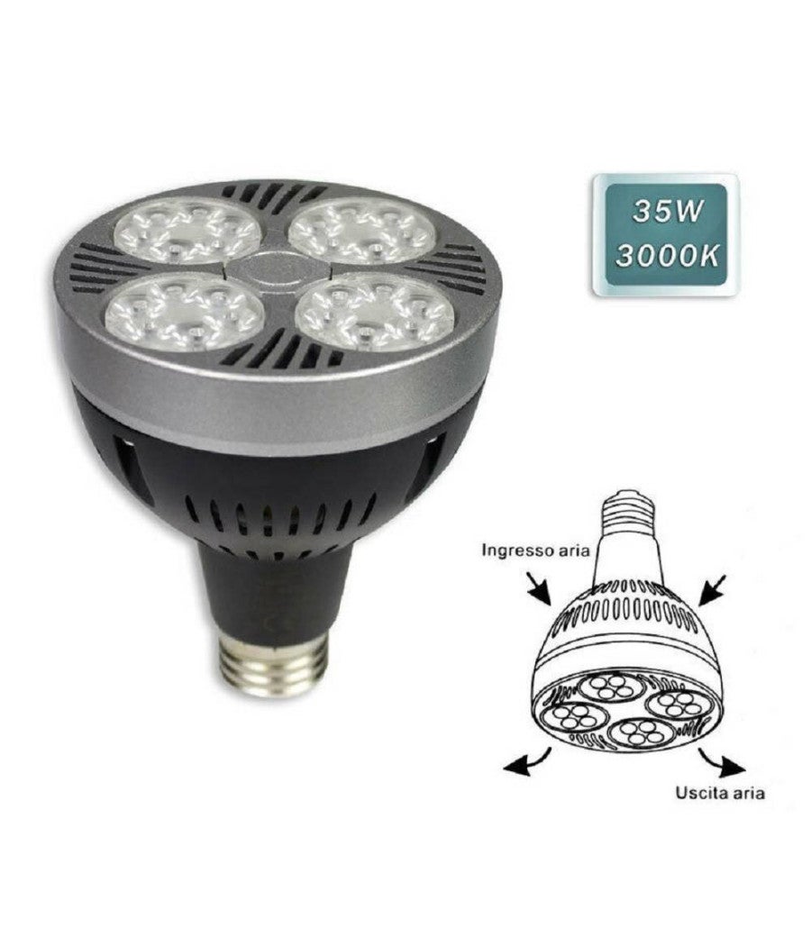 Trade Shop - Lampadina Led Par30 E27 35 W 24 Led Faretto Luce 3000k 4000k 6500k 3500lm P30-1 - Bianco Caldo - - 5