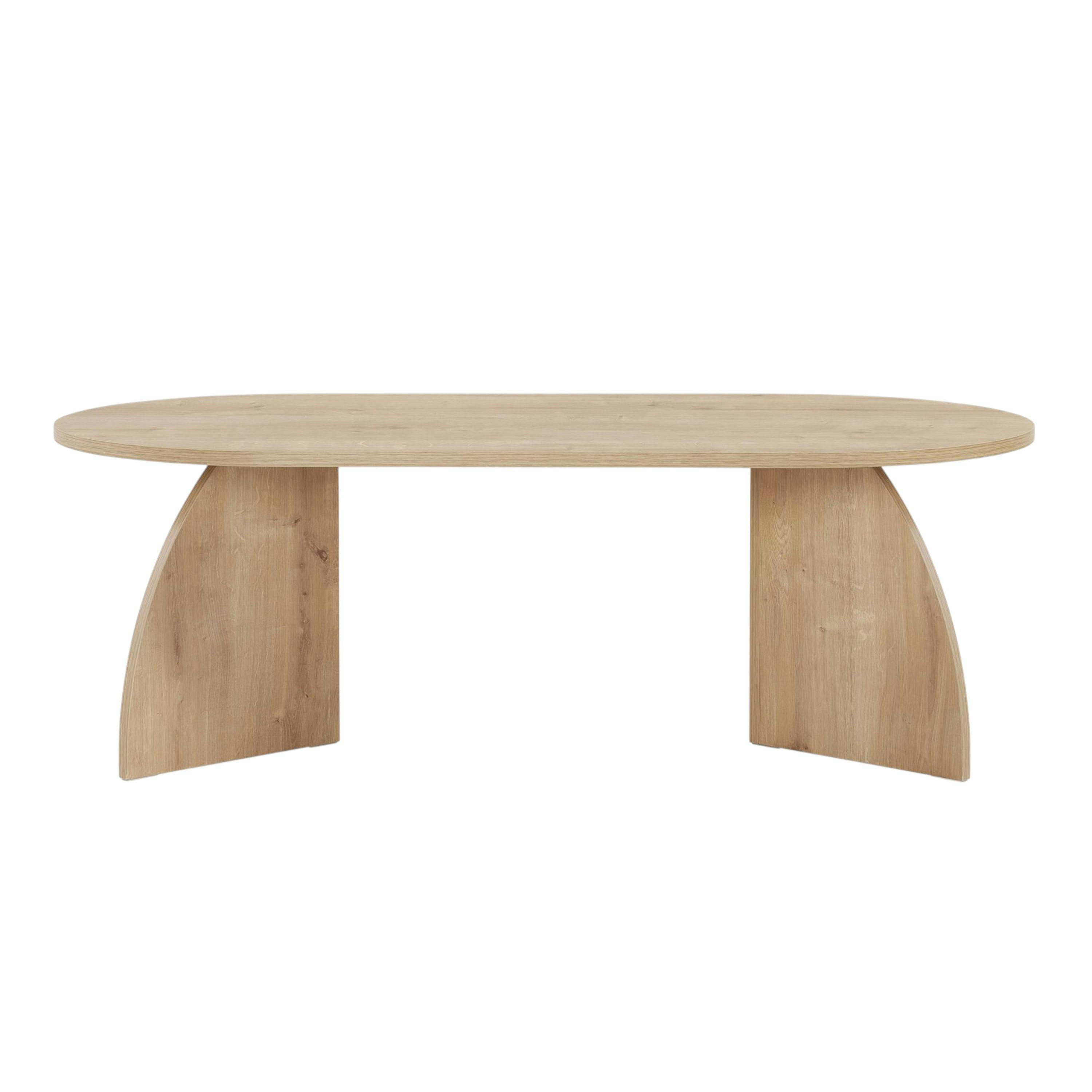 Table basse ovale effet bois de chêne, pieds courbes MARFA - 7