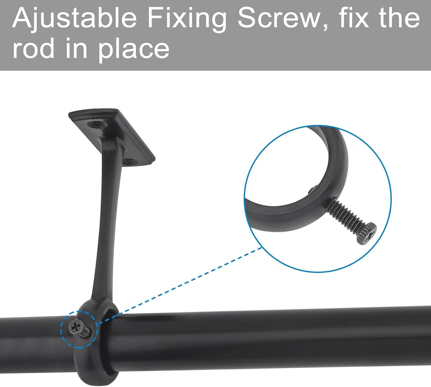 Suporte curto para varão de cortina de 28 mm - 2 peças - Suporte de alumínio - Acessório para varão de cortina de teto - 4