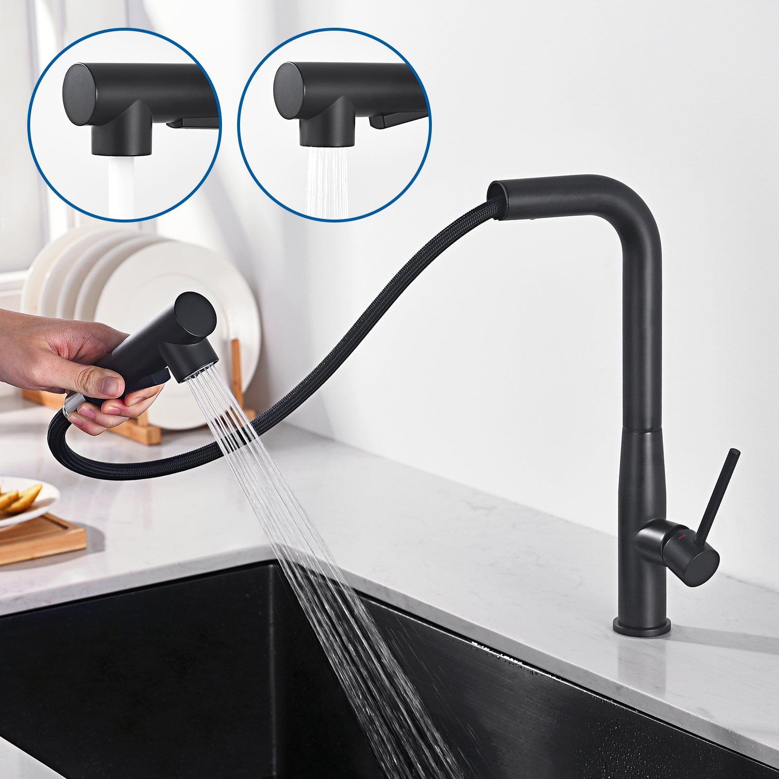 Robinet de cuisine avec pulvérisateur extractible, robinet de