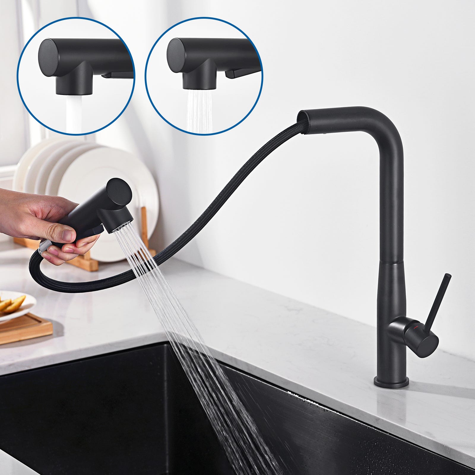 Robinet de cuisine avec pulvérisateur extractible, robinet de Robinet de cuisine avec pulvérisateur extractible, robinet de