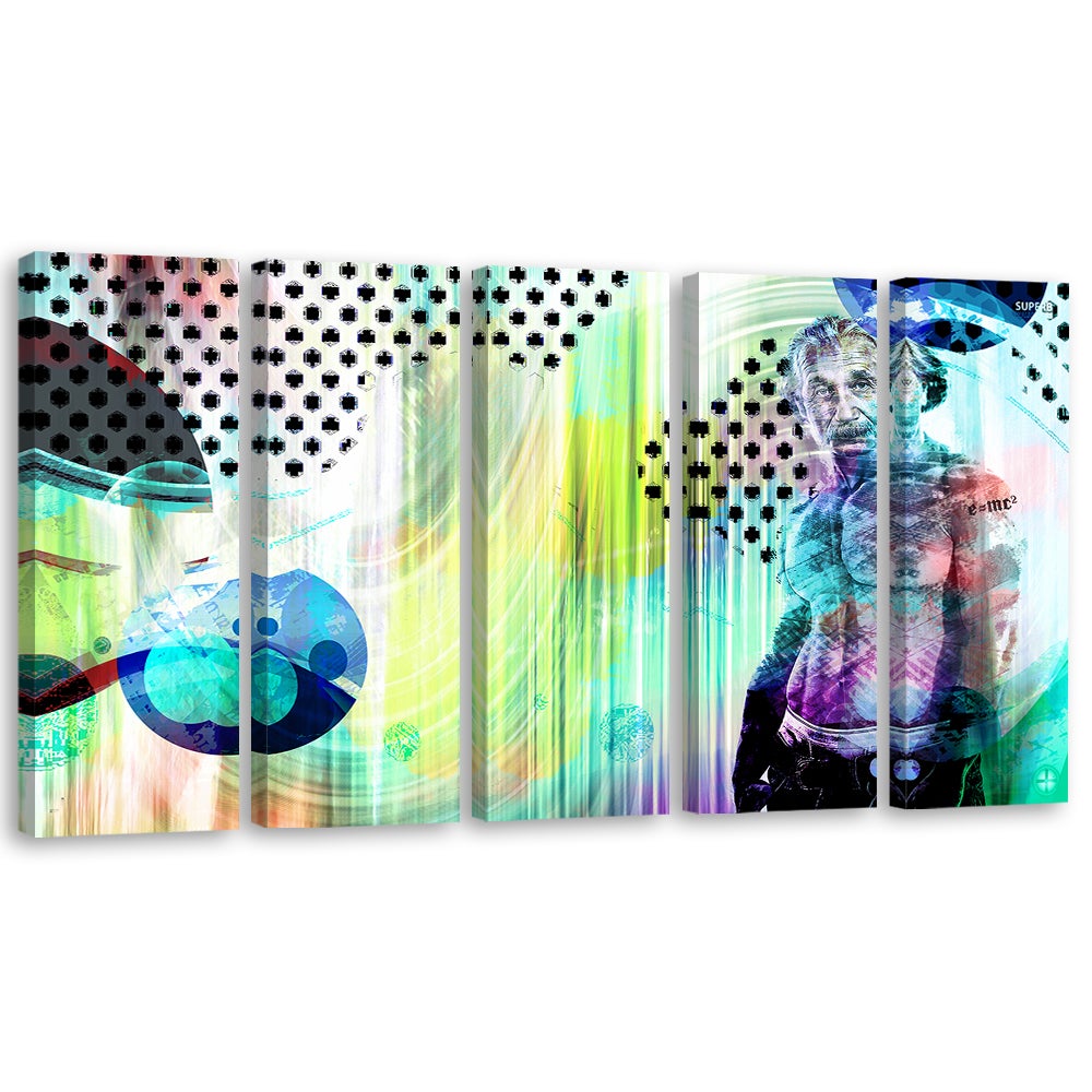 Obraz 5 częściowy na płótnie, Albert Einstein 200x100
