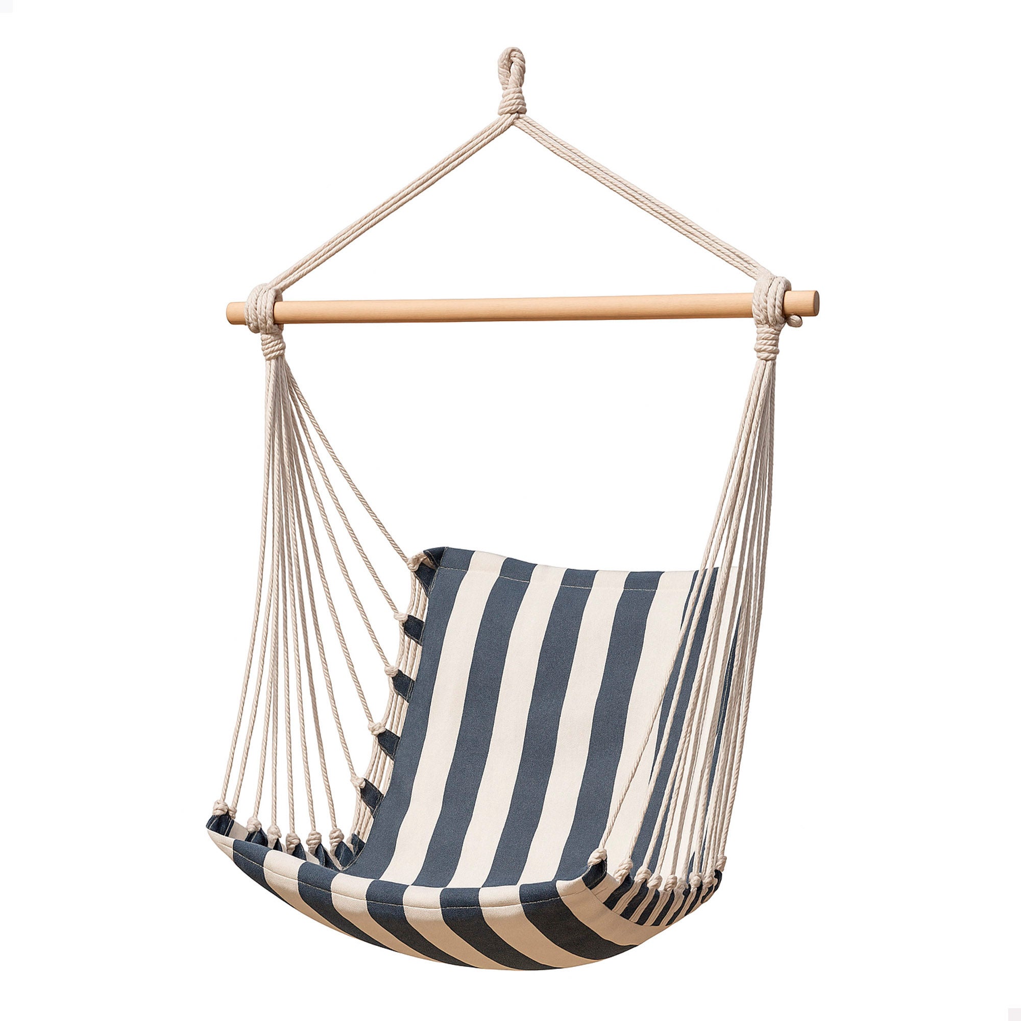 Aktive silla colgante 90x55x125 cm a rayas con soporte de madera