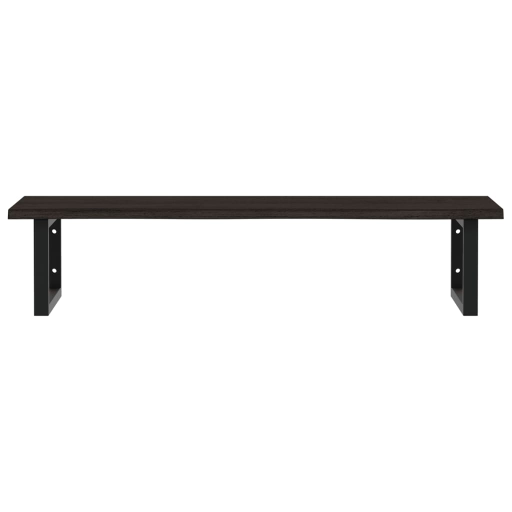 Maison Exclusive - Ripiano a Parete per Lavabo in Acciaio e Massello di Rovere - 4