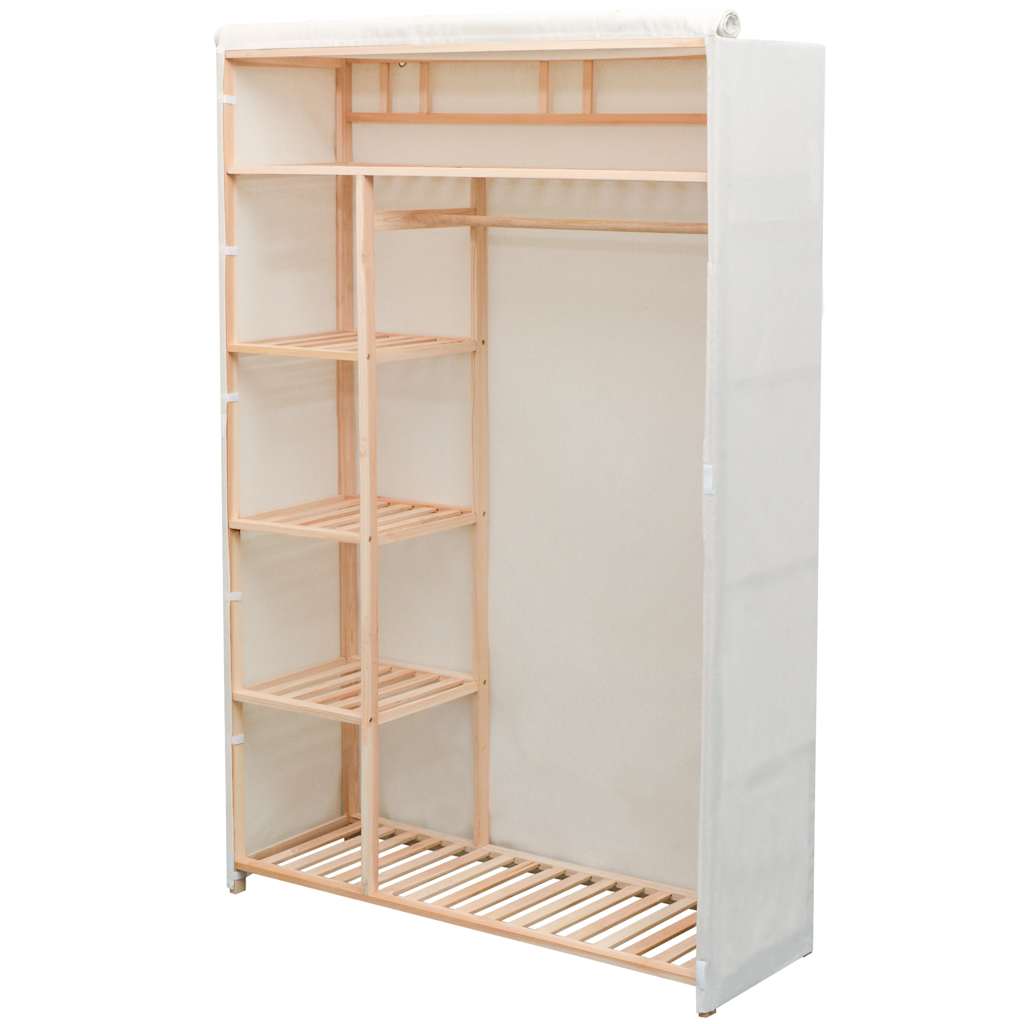 vidaXL Garde-robe en tissu et bois de pin 110x40x170 cm - 3