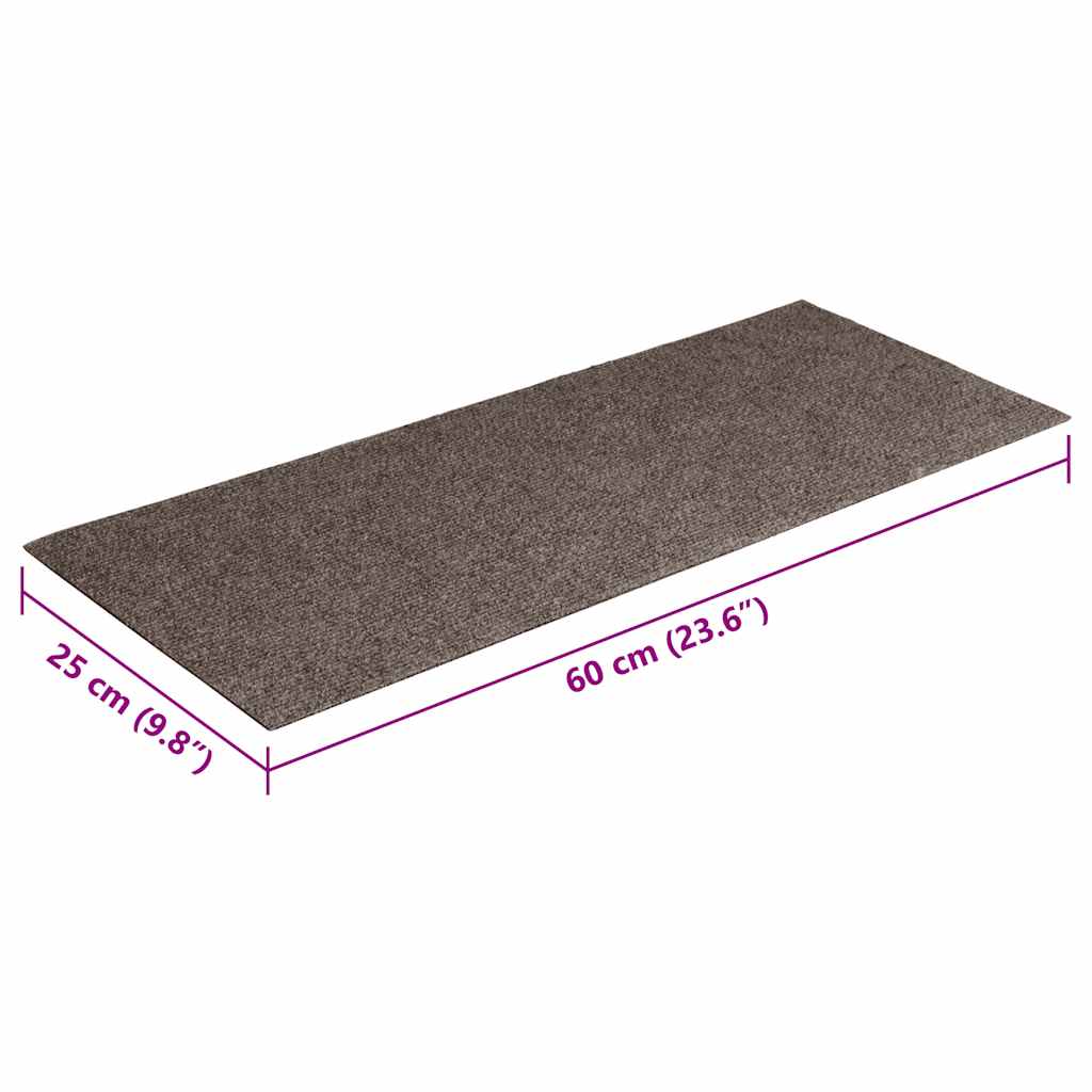 Tapis d'escalier auto-adhésifs 30 pcs | Paillasson d'escalier | Tapis de marche crème 60x25 cm CFW980141 - 8