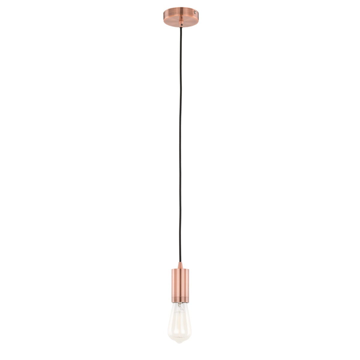 Lampa wisząca Moderna czerwona miedź 1xE27x60W nowoczesna wym: 150 x 4,7 x 4,7 cm aluminium Italux