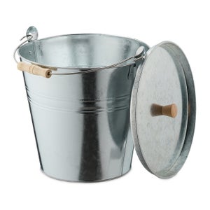 Secchio Portacenere In Metallo Con Pala, Per Camino E Stufa, Diametro 28 Cm, Altezza 20-38 Cm - 3