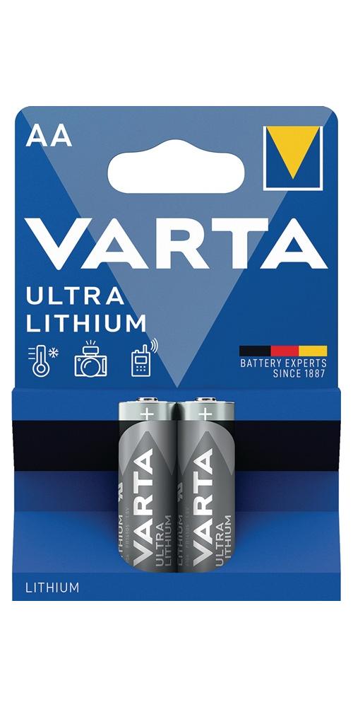 2 Piles LR06 VARTA AA ULTRA Lithium - 6