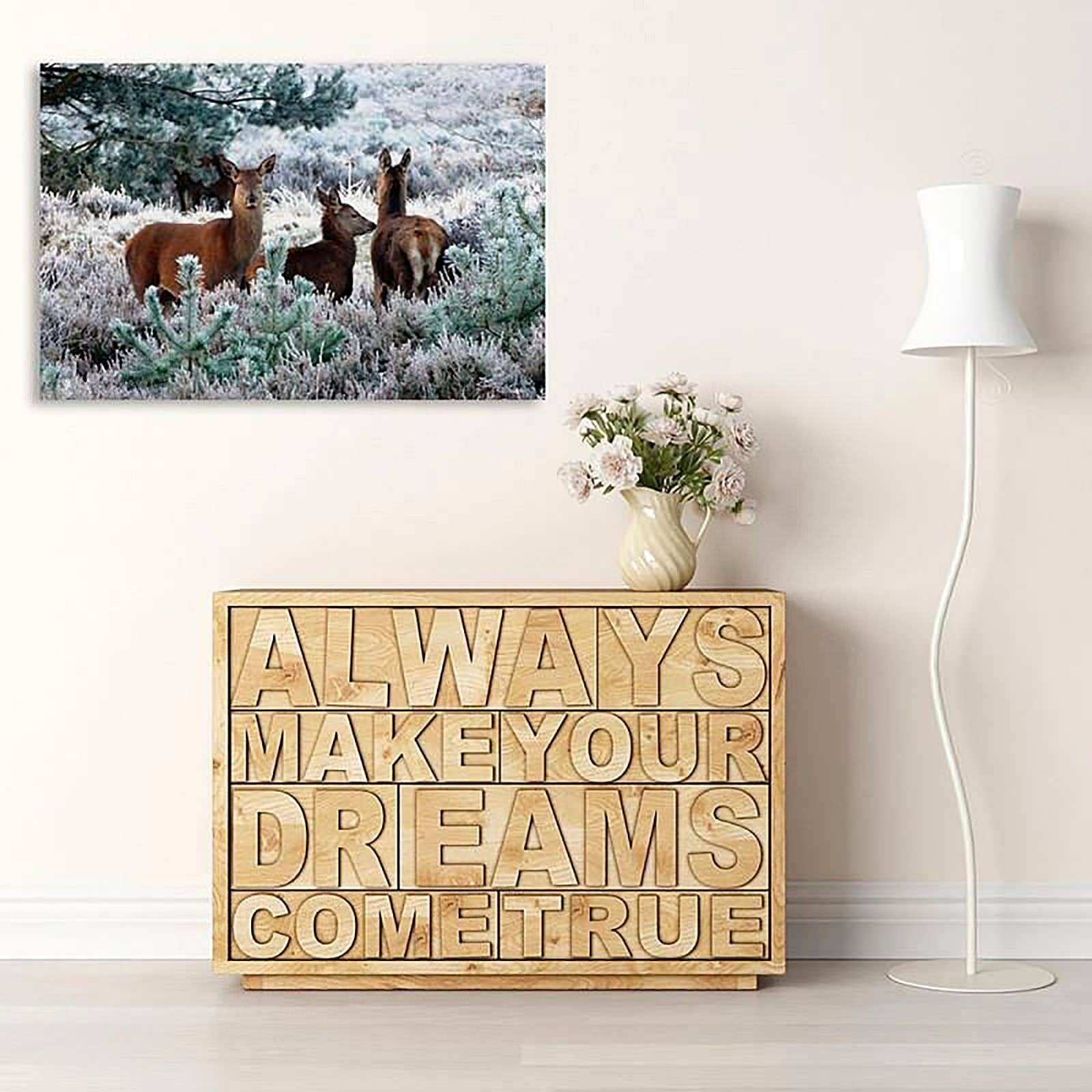 Tableau les cerfs et le givre - 70 x 50 cm - 4