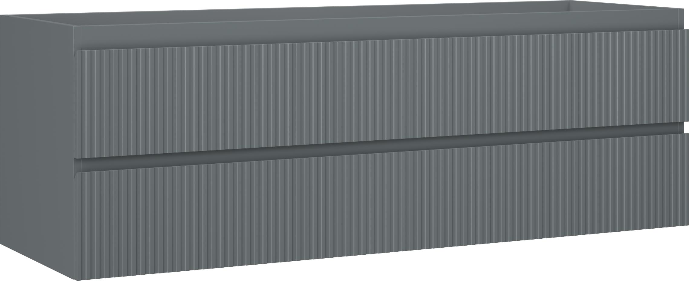 Mexen Rivel szafka łazienkowa podumywalkowa 140 cm, 2 szuflady, ryflowana , grafit mat - 91A20-14047-2-BFF66