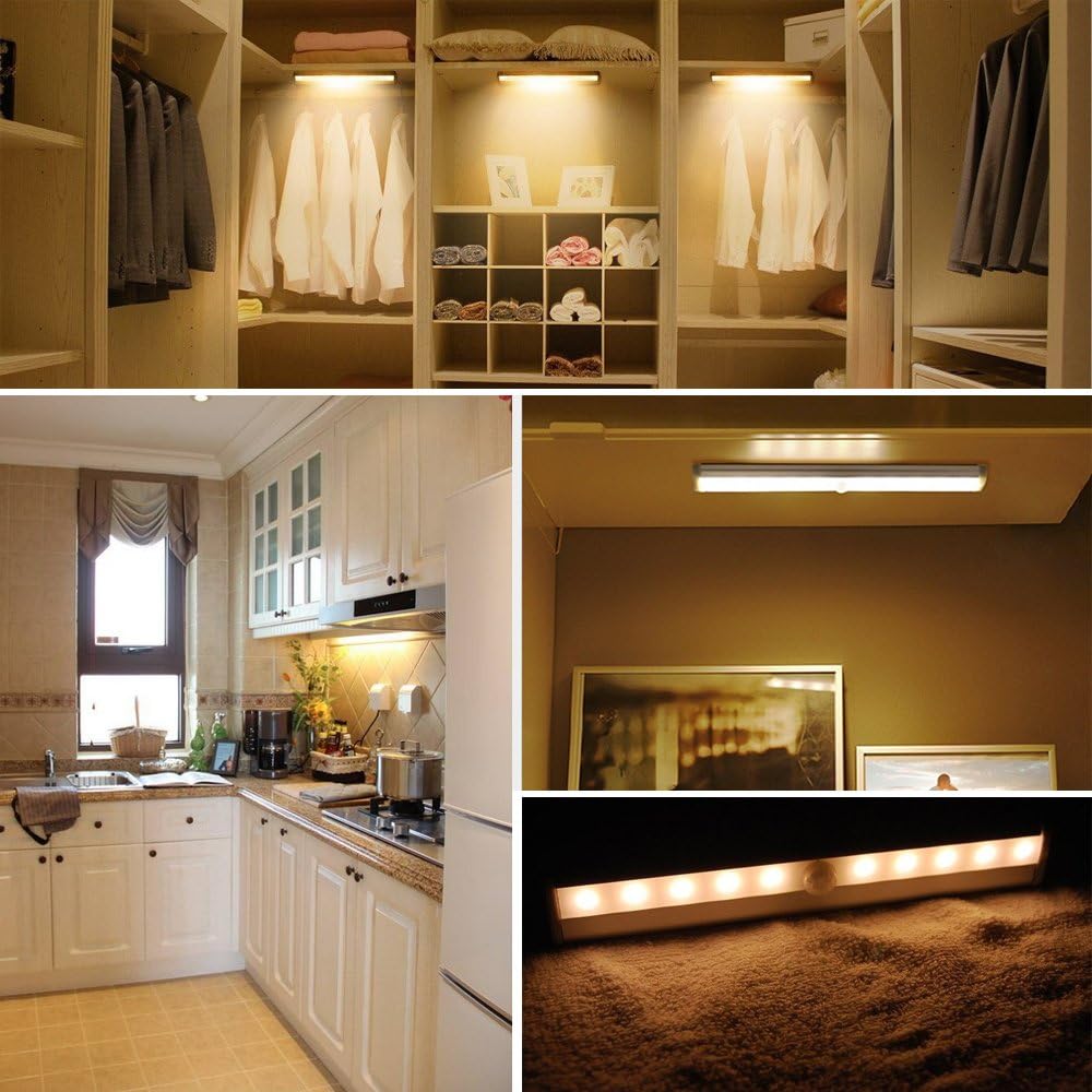 2Pcs Plafonnier Led Detecteur De Mouvement Interieur Extérieur Pile 2Pcs Plafonnier Led Detecteur De Mouvement Interieur Extérieur Pile