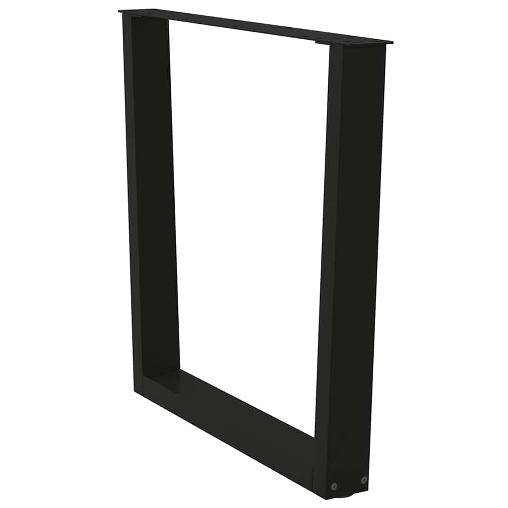 Maison Exclusive - Pieds de table à manger en forme de V 2 pièces Noir 90 x (72-73,3) cm Acier - 4