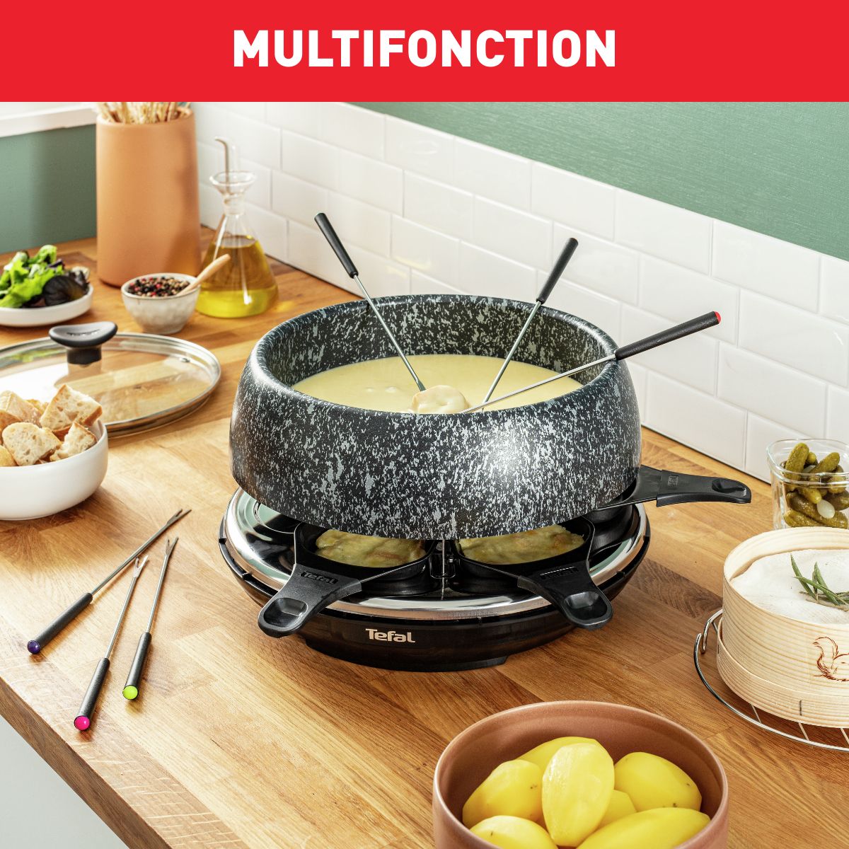 Raclette Fondue TEFAL Cheese'n'co 6 personnes RE12C812 - 5
