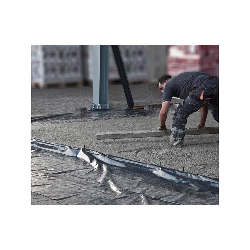 Film plastique d'étanchéité sous-dalle en polyéthylène noir Type 200, 4x25m - 2