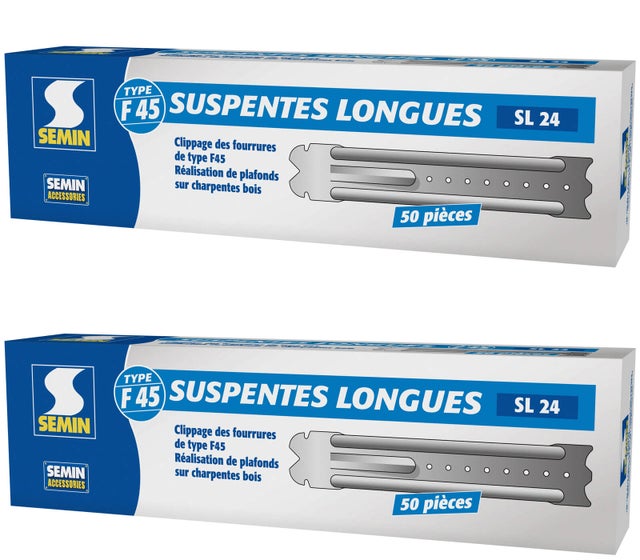 Suspentes Longues 240 mm F45 Semin, Boite de 50 (lot de 2)