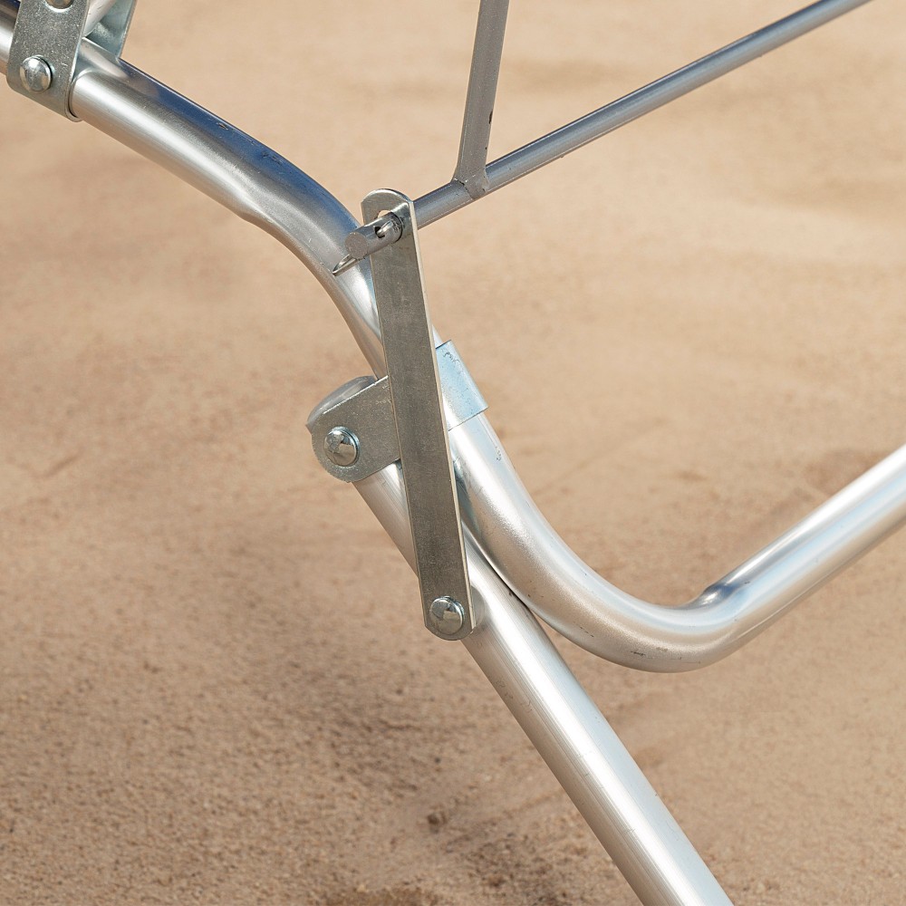 Chaise longue pliante multipositions bleue avec coussin Aktive - 7