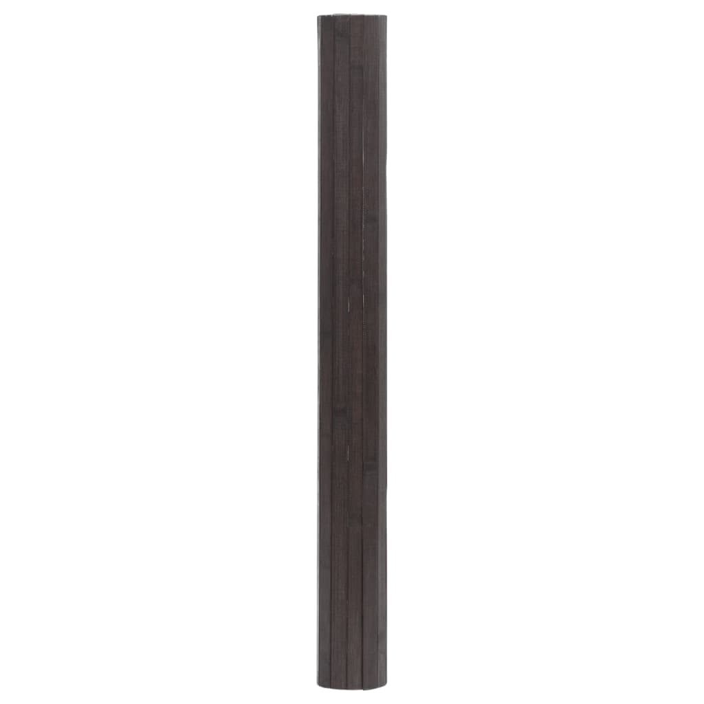 Tapis rectangulaire marron foncé 100x500 bambou - 3