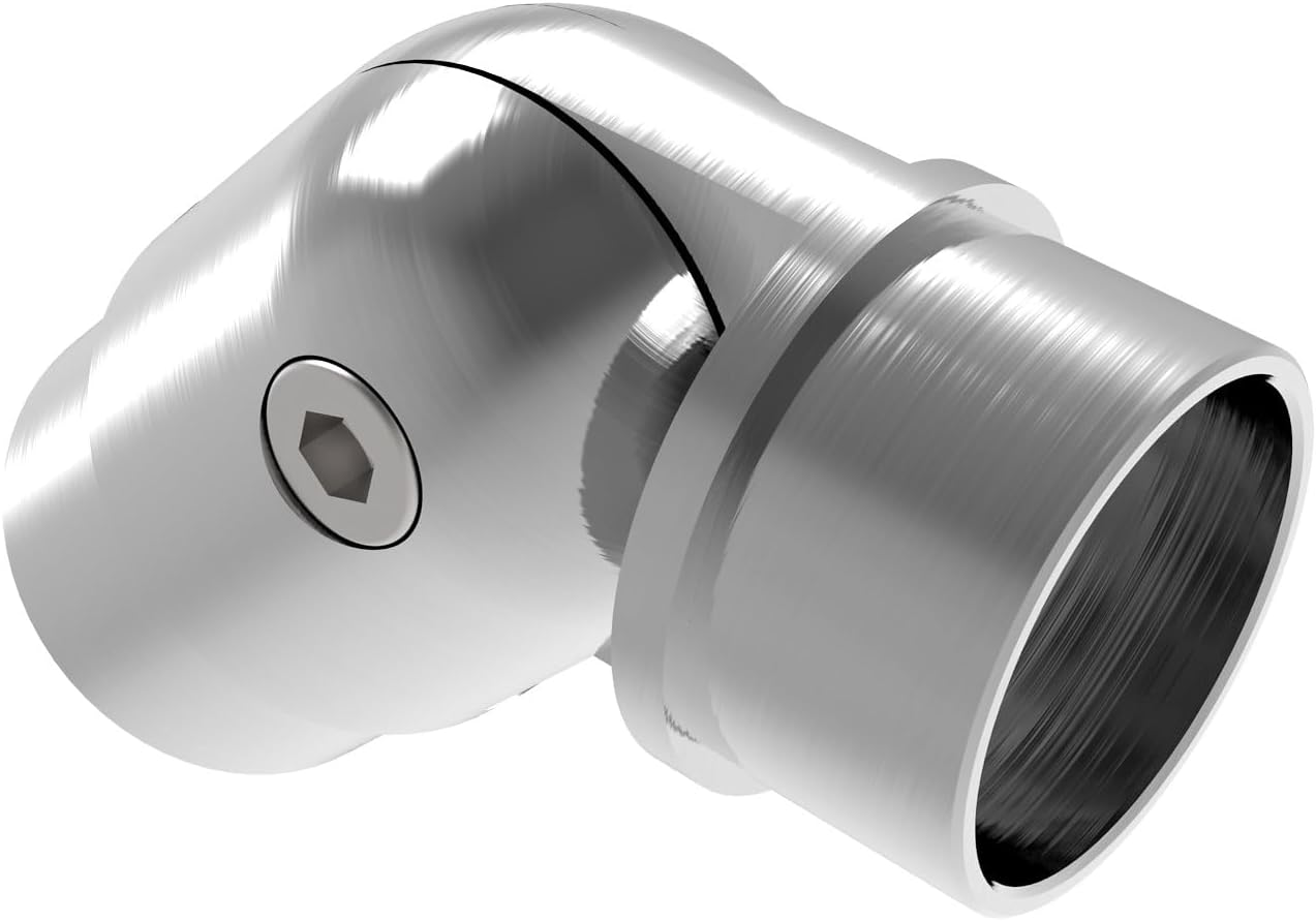 Konfigurator poręczy ze stali nierdzewnej 50 mm Akcesoria schodowe - Zestaw poręczy ściennych (łącznik przegubowy 0-90°) Części poręczy