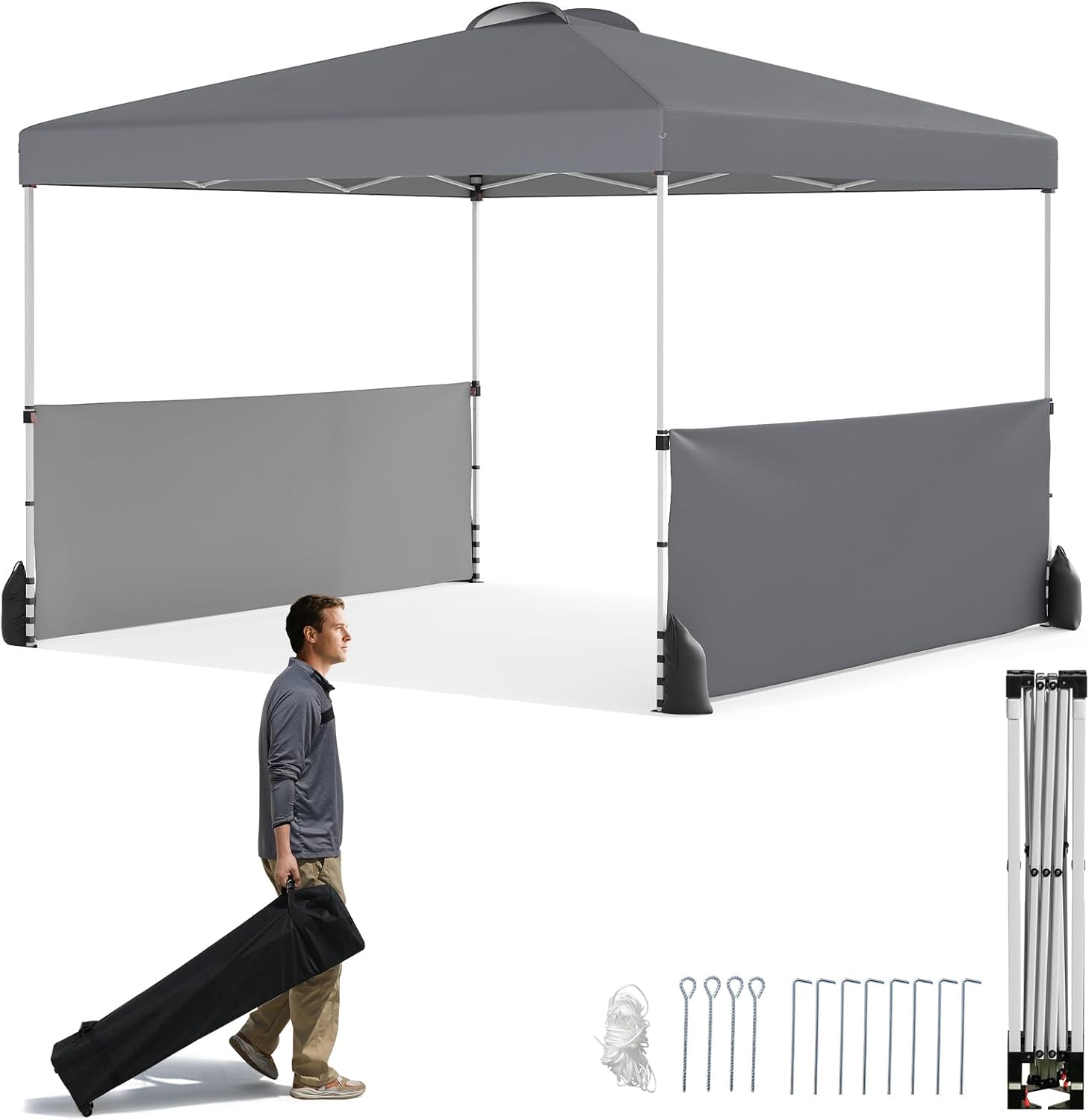 RELAX4LIFE Gazebo Pieghevole 3x3 Metri Con Tetto Doppio E Zanzariera: Perfetto Per Giardino, Festa E Campeggio