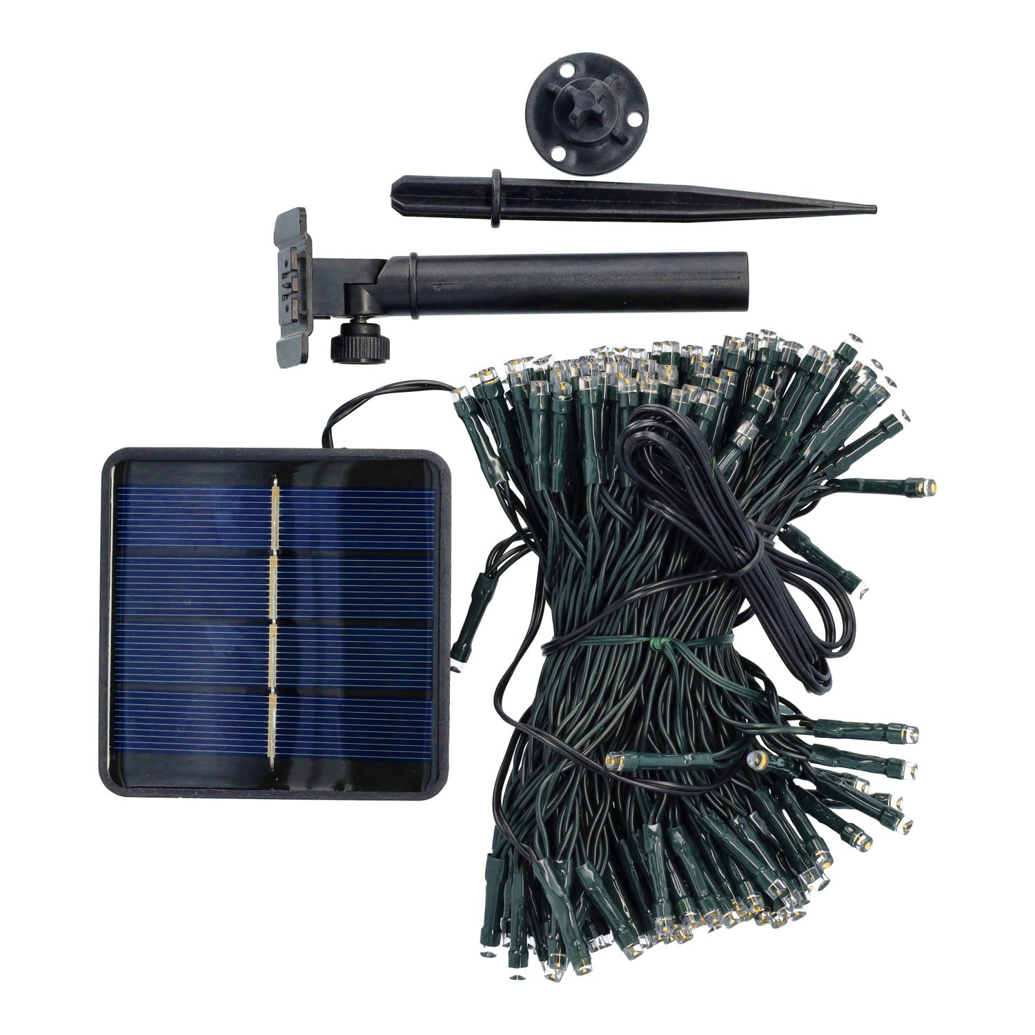 Jandei Guirnalda Led 20m 200 Led con Panel Solar 8 funciones, Blanco cálido 3000K, Batería Recargable 1200mA, Resistente al Agua - 3