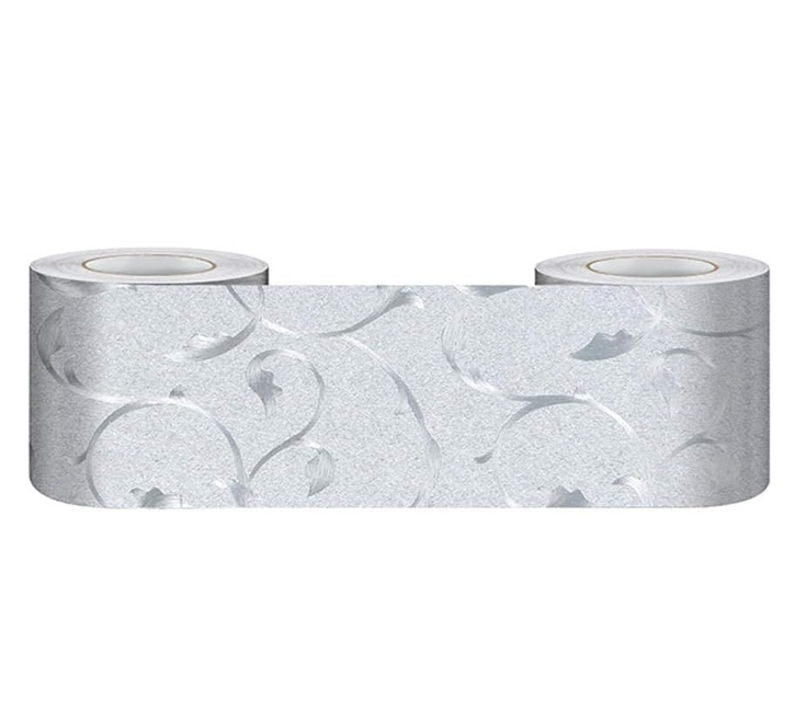 Frise Murale Autocollante Fleurie - 5 Mètres, PVC Imperméable, Motif Art Déco Géométrique
