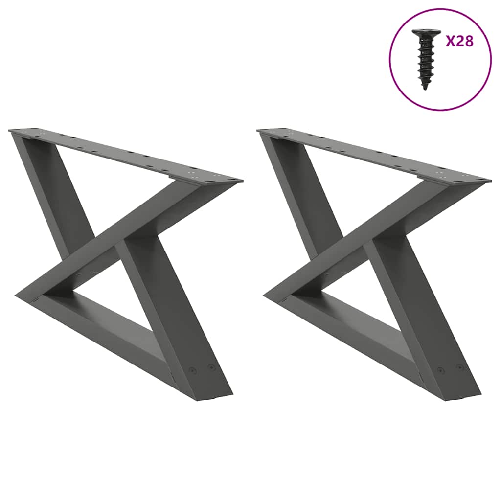Nogi do stolika kawowego 2 szt. Antracyt 70x(30-31,3) cm Stal vidaXL