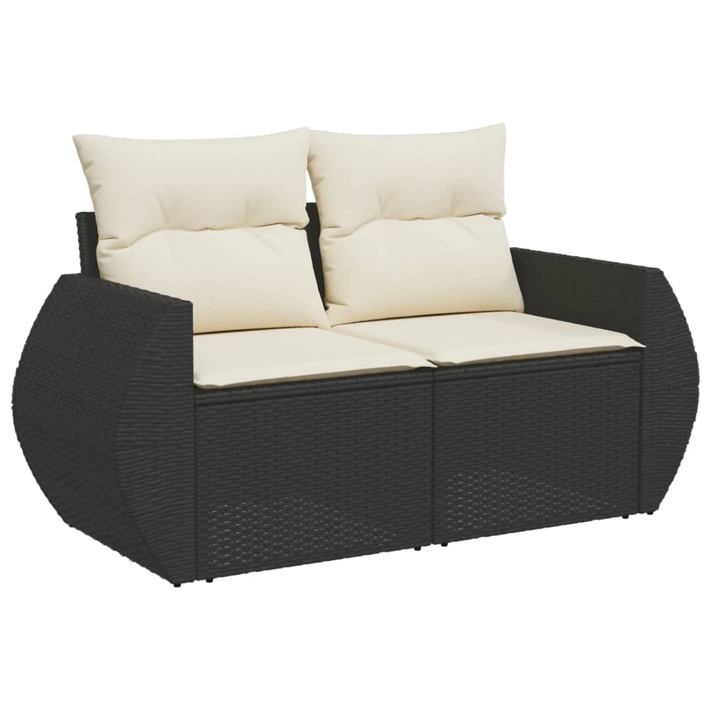 Salon bas de jardin en Rattan synthétique Noir 2 personnes - 2