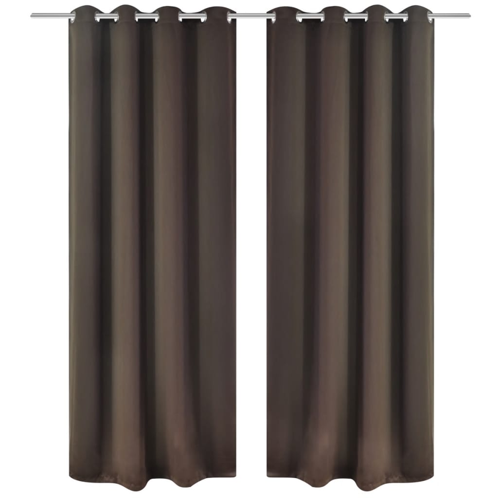 Maison exclusive - cortinas opacas 2 piezas con ojales de metal 135x175 cm marrón