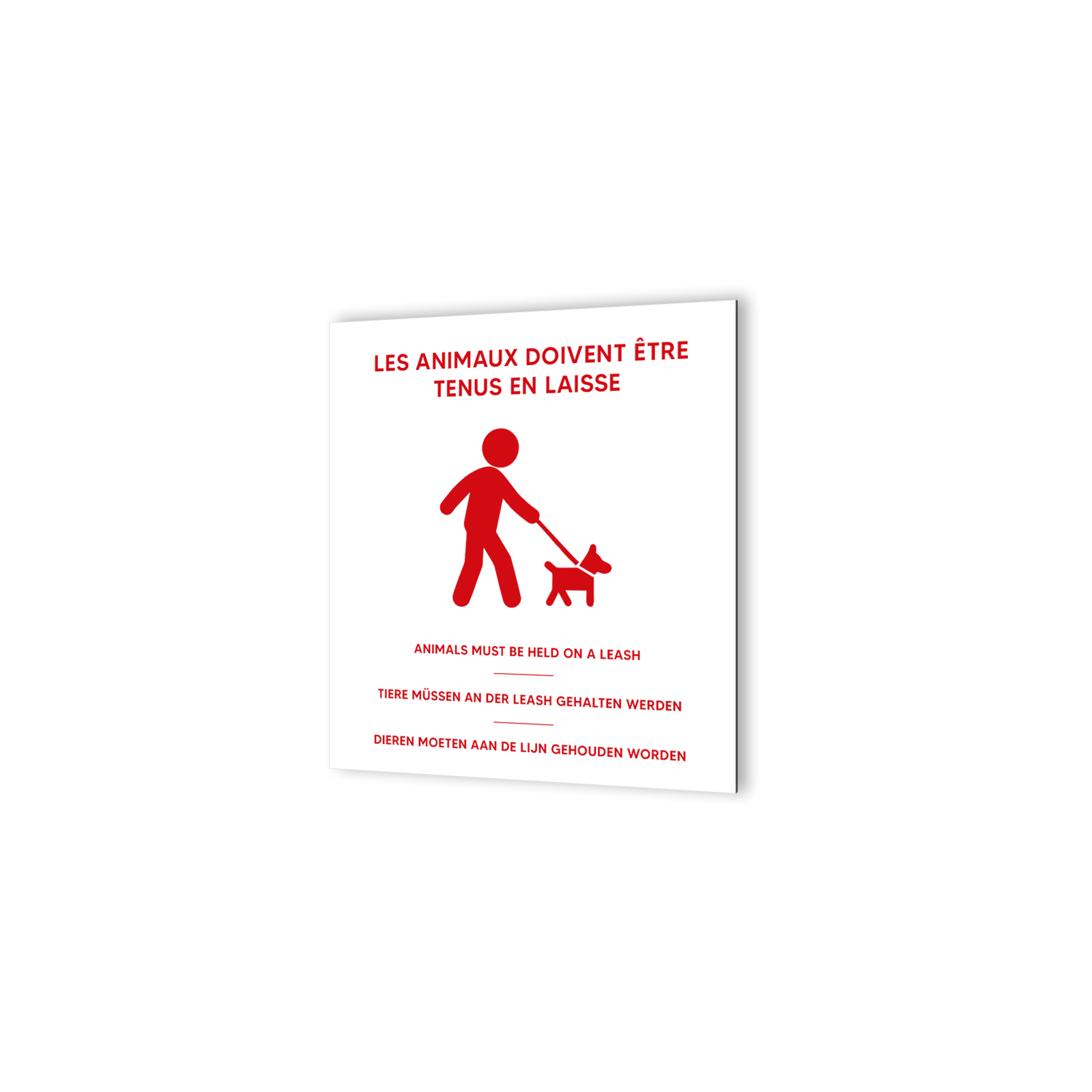 Panneau Signalétique "CHIENS EN LIBERTÉ" - Gravé Sur PVC/ABS Anti-UV, Blanc, Fabriqué En France, Neuf