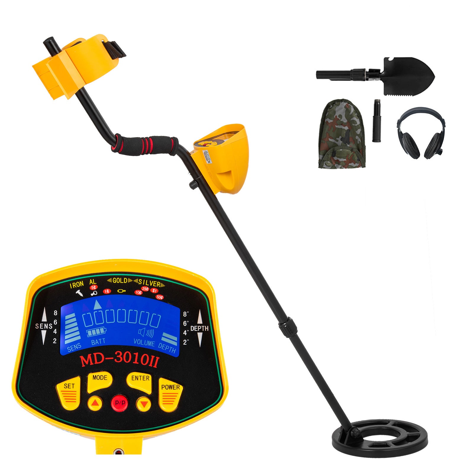 Détecteur De Métaux étanche - Bobine 21,4cm - Profondeur 10,5cm - Écran LCD - Pour Plage Et Plein Air
