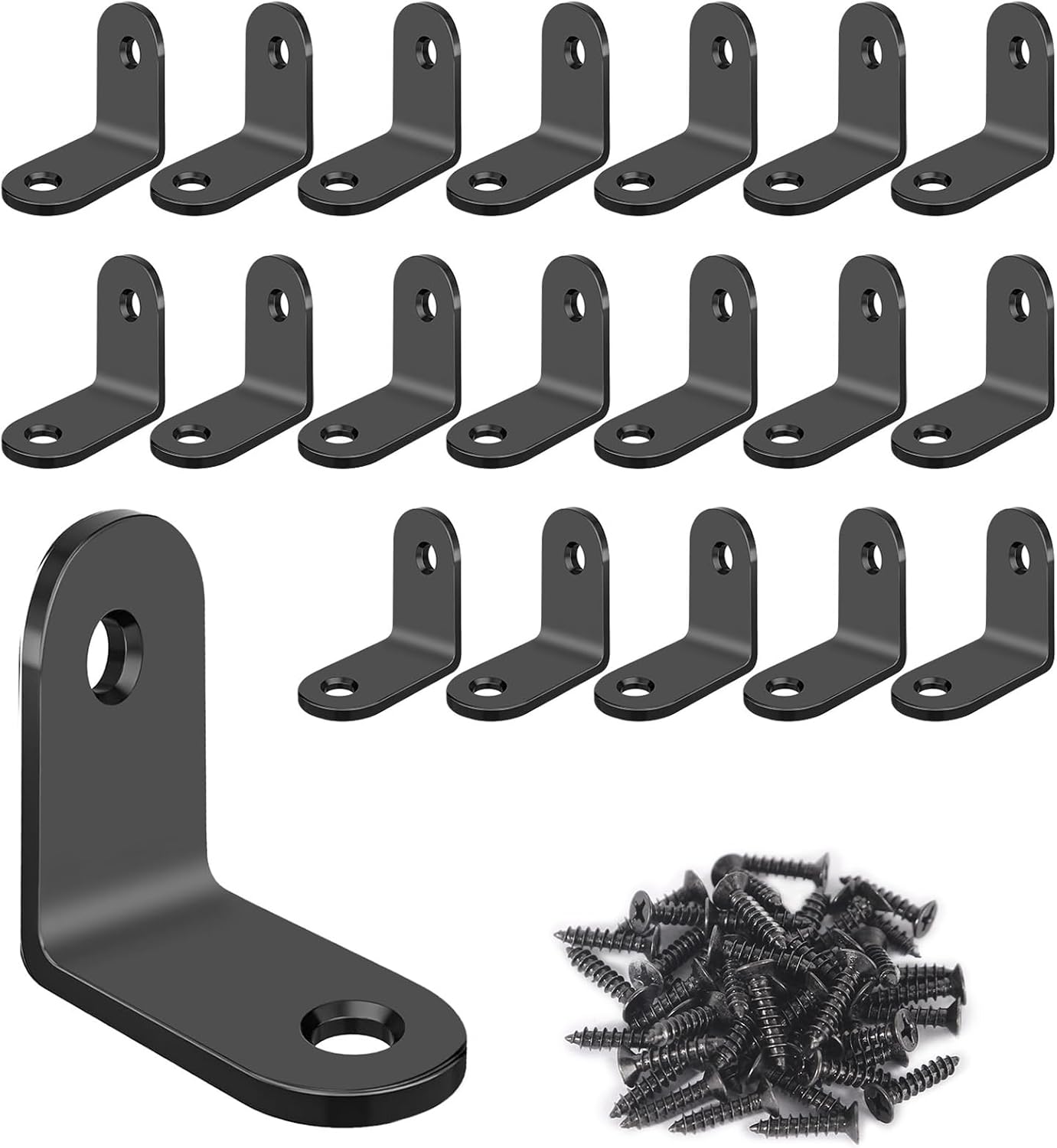20 x 30 mm x 30 mm kątowe wsporniki w kształcie litery L do mebli drewnianych, czarne
