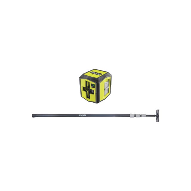 Pack RYOBI - Laser croix verte - RBCLLG2 - 15m de portée - Canne télescopique RBCLTP1 - 320cm