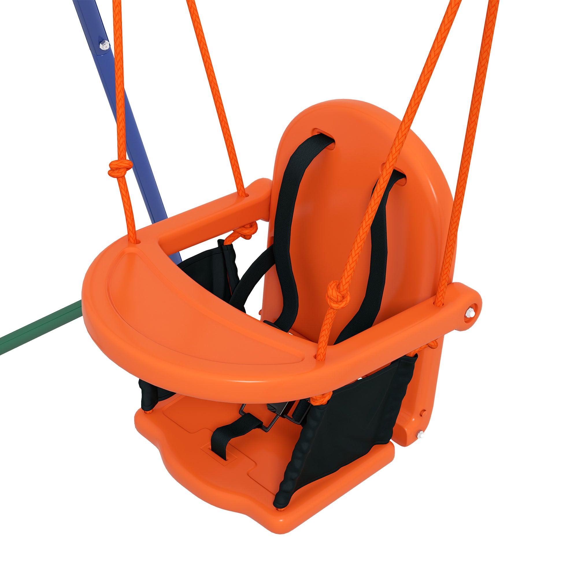 Baloiço para Crianças Outsunny Metal, PE Orange 180x160x182 cm - 4