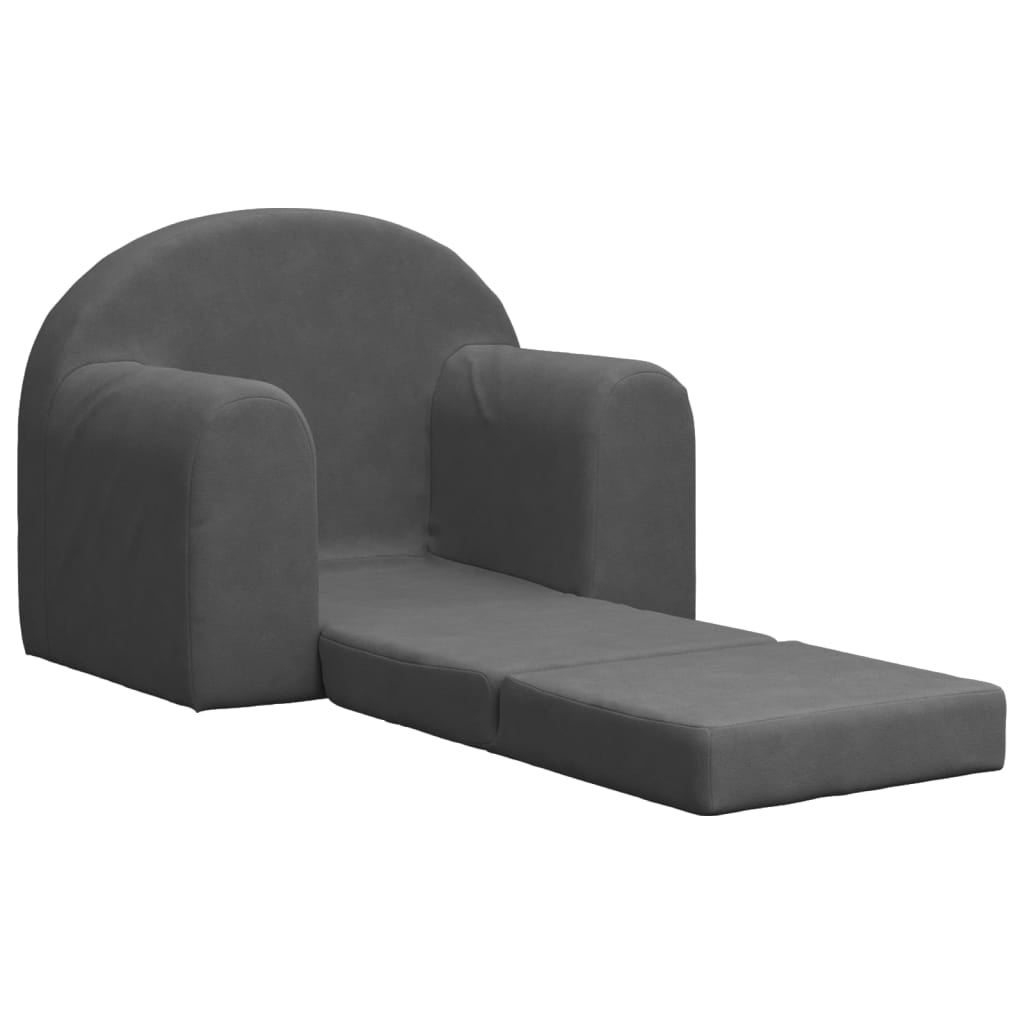 Canapé-lit pour enfants anthracite peluche douce - 4