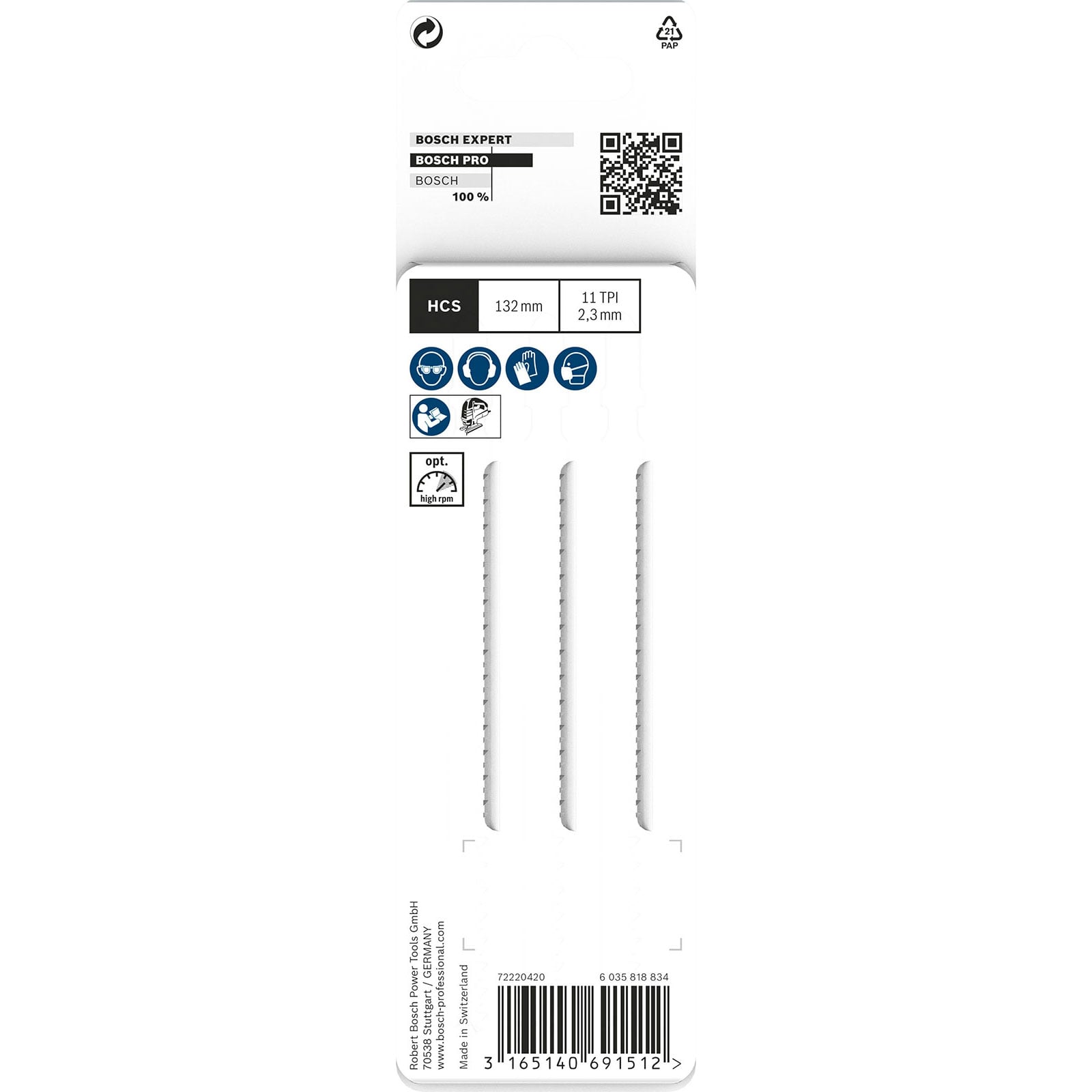 Bosch PRO Plastics PVC clean T302H Brzeszczot do wyrzynarki 132 mm 3 szt. - 2608667447 - 3
