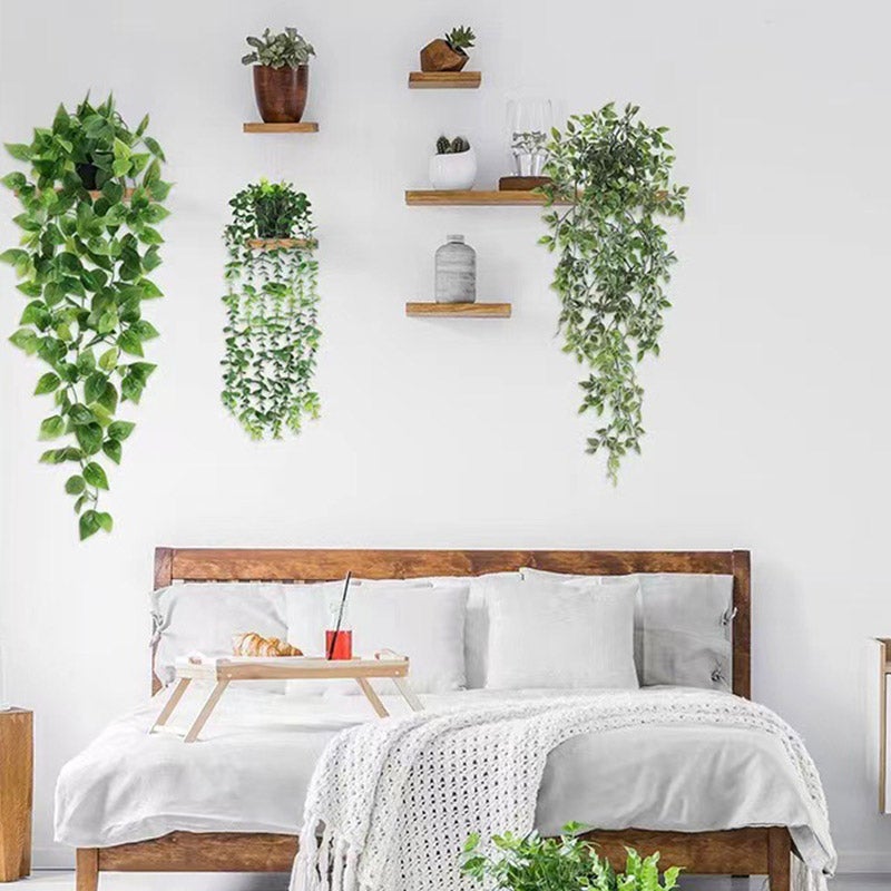 4 Plantes Artificielles Suspendues Résistantes aux UV - Décoration Murale Moderne pour Maison, Bureau | Faux Plantes en Pot pour Intérieur/Extérieur - 4