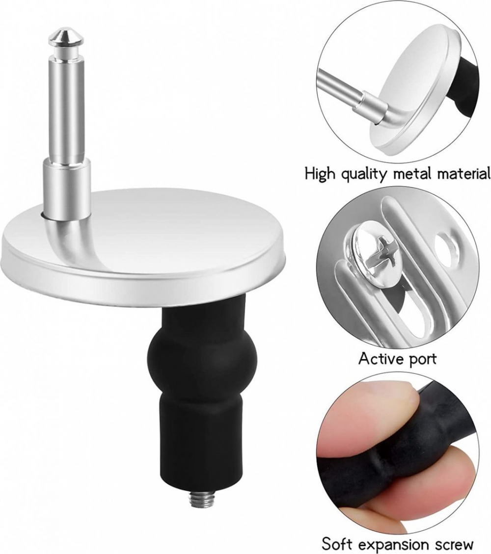 Ensemble de charnières universelles pour abattant WC - Acier inoxydable - Charnières de remplacement pour abattant WC - 3