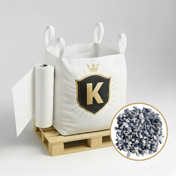 KIT Galets gris + géotextile = 1 Big Bag galet gris Nevada 15/25 1.5T [environ 20m2 sur 5cm d'épaisseur] + 1 géotextile 25m2 - Livraison PREMIUM