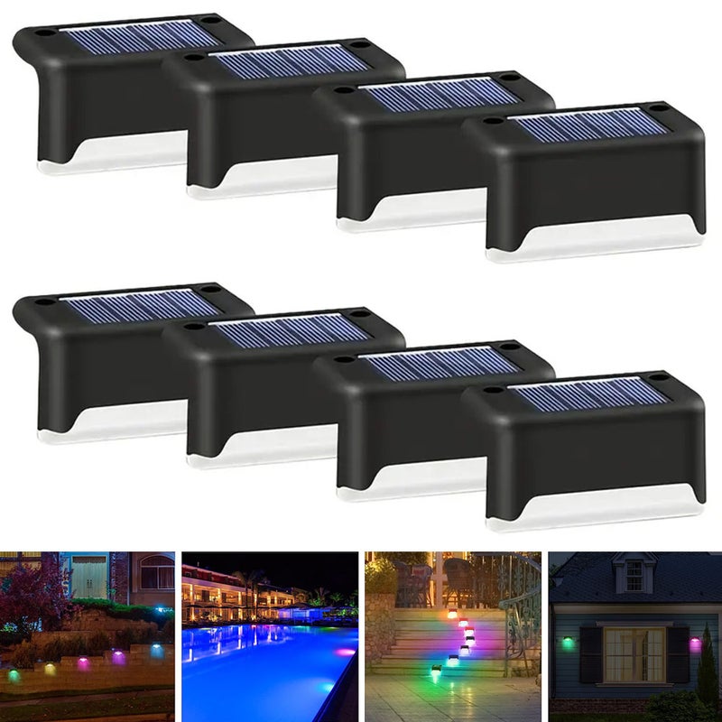 Solarne lampki boczne do basenu, zestaw 8 sztuk, wodoodporne lampki nocne, zewnętrzne lampki pokładowe LED, solarne lampki schodowe LED