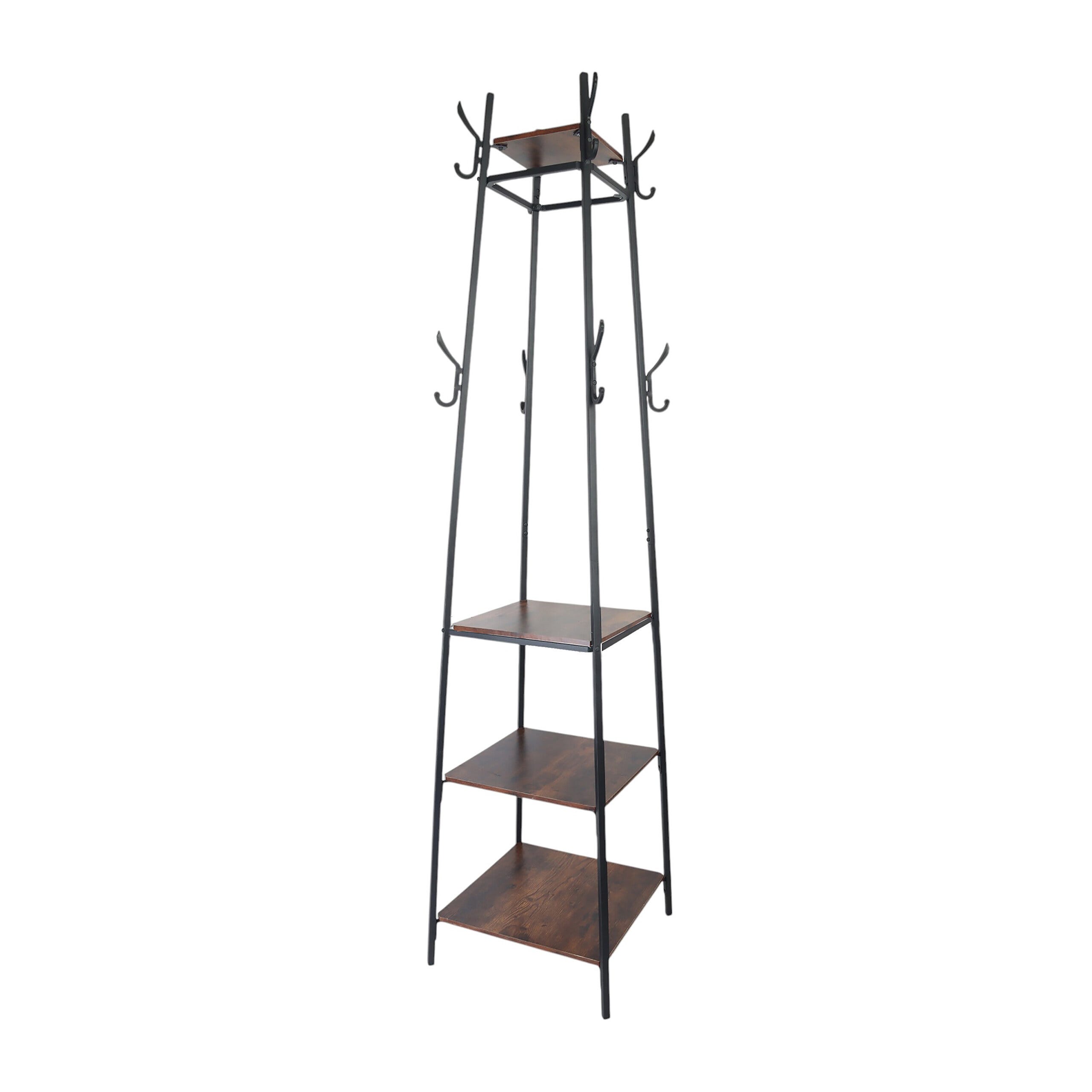 Set da 4 armadi da parete in legno con mensola, 5 ganci in metallo per abiti, cappelli, asciugamani, portafogli, accappatoi - Marrone rustico | Leroy Merlin Set da 4 armadi da parete in legno con mensola, 5 ganci in metallo per abiti, cappelli, asciugamani, portafogli, accappatoi - Marrone rustico | Leroy Merlin