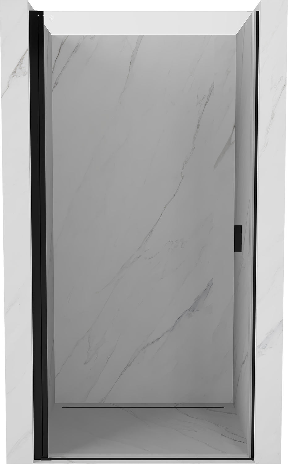 Mexen Mist-B drzwi prysznicowe uchylne 80 cm, transparent, czarne - 8A2-080-000-70-00