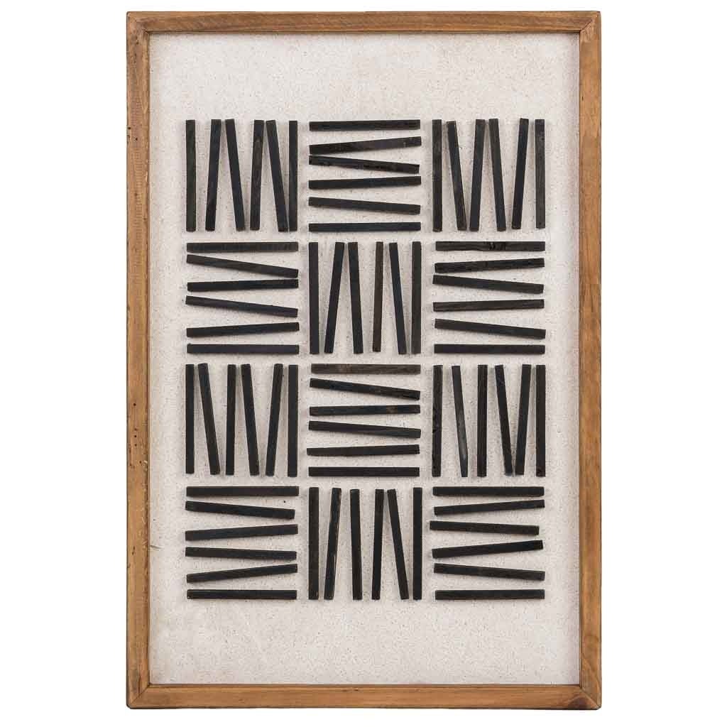 Tableau artisanal en bois recyclé en relief 42 x 4 x 62h cm | Leroy Merlin