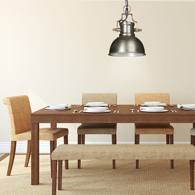 Lampe Suspension Design Industriel Relaxdays - Élégante Lumière Pour Salle à Manger, 130x18,5 Cm Métal Noir-Argenté, Douille E27