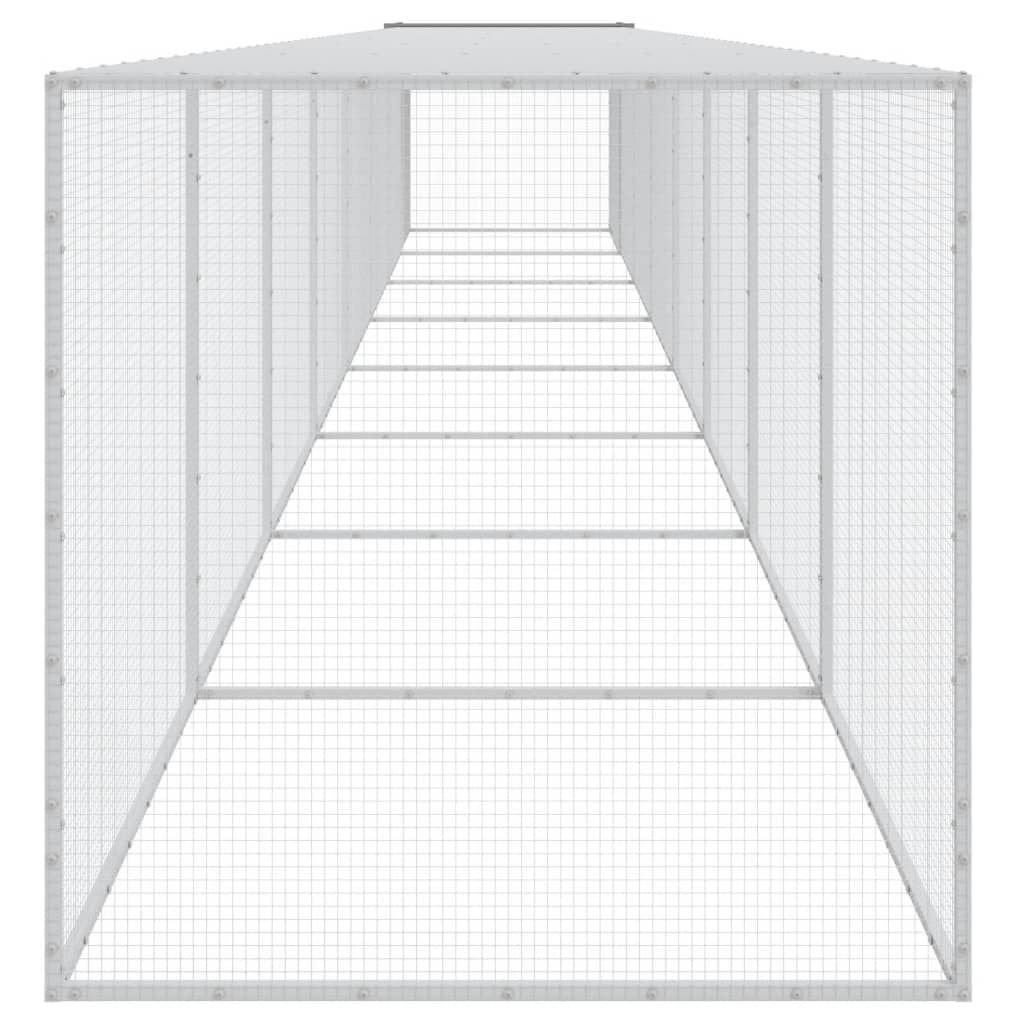 Galinheiro com teto 803x98x90 cm aço galvanizado cinza-claro - 4