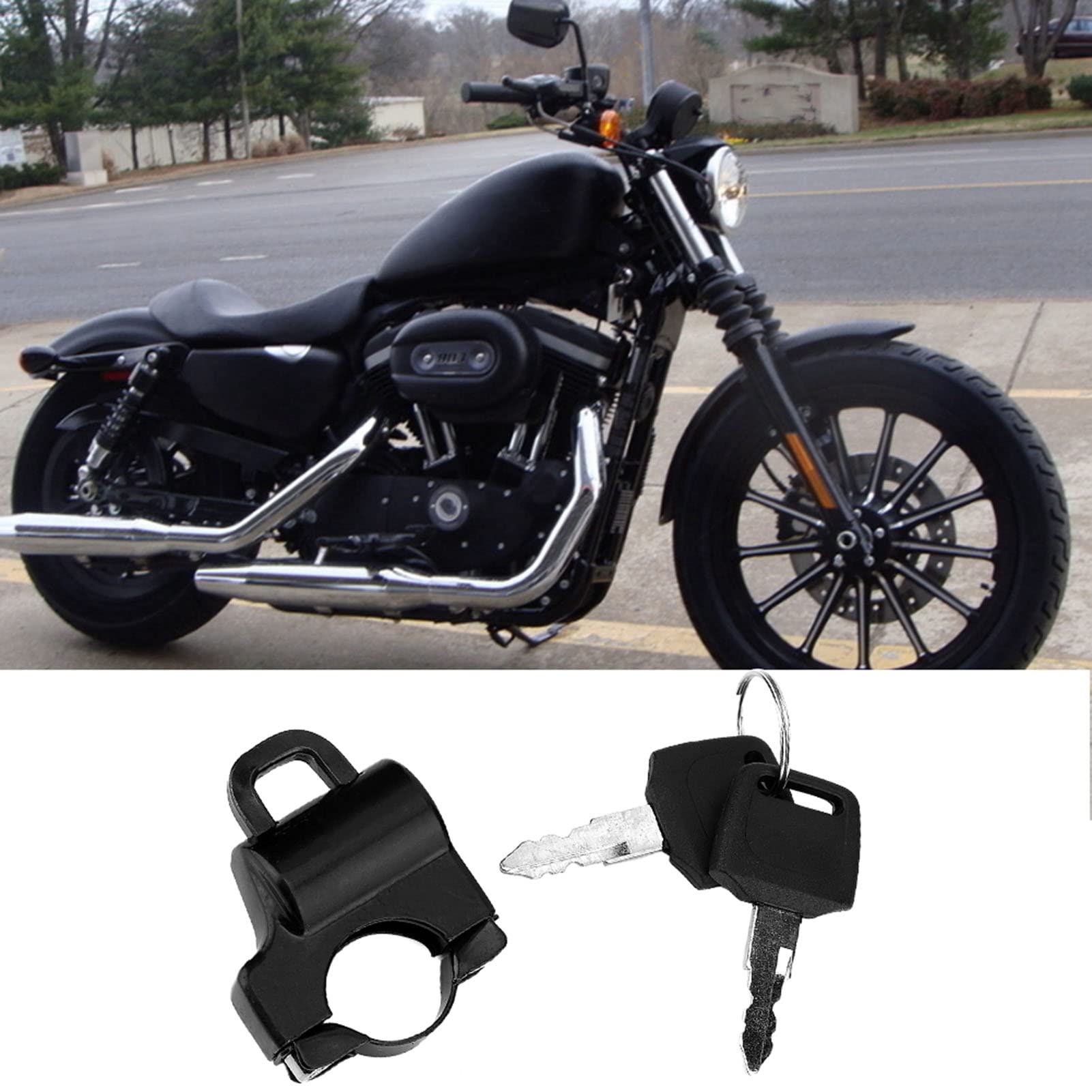 Lucchetto Per Casco Blocca Freno Moto Lucchetto For Casco Moto 22mm Lucchetto Universale For Lucchetto Di Sicurezza For Casco Moto Con 2 Chiavi (Colore : Electroplate Antifurto Casco Moto Lucchetto Per Caschi Lidlock